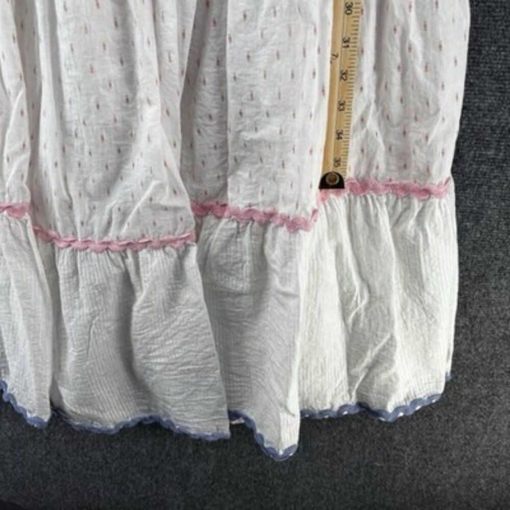 Z&L White Striped Boho Maxi Dress Womens Small Tie Straps Coquette Fairycore - Picture 9 of 11